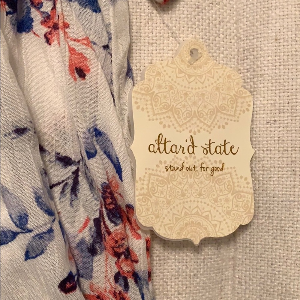 Altar’d state blue floral off the shoulder blouse - Picture 3 of 6